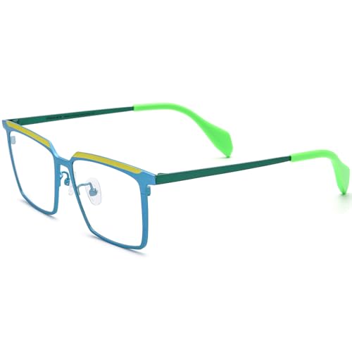 Image of FONEX Colorful Pure Titanium Glasses Frame Women Retro Round Eyeglasses