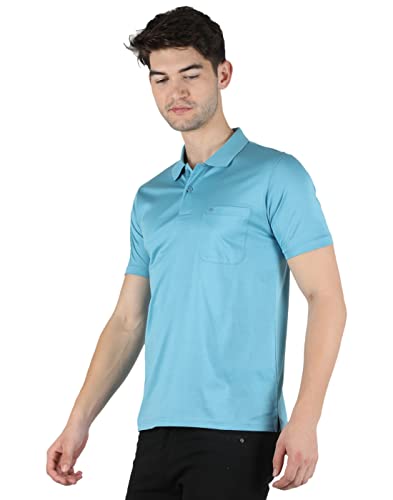 Image of Monte Carlo Mens White Plain Collar T-Shirt |22203606-1