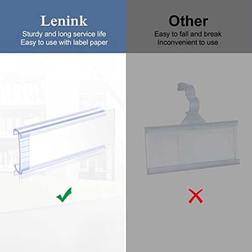 Lenink 30Pcs Wire Shelf Label Holders With 30Pcs Label Paper Inserts, Plastic Wire Rack Label Holder Compatible With Metro And Nexel 1-1/4In Shelves, Label Area 3In Lx1.25In H #TOP3