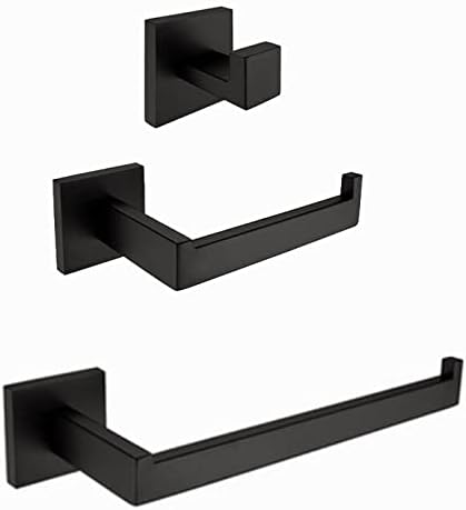 Black Color 304 Stainless Steel Black Holder,Robe Hook,Towel Ring Bathroom Hardware Sets SM044B