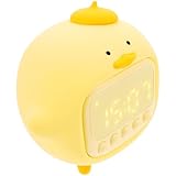 Beaupretty Lámpara de Noche LED Multifuncional Reloj Digital para Habitación Infantil, Luz Nocturna Suave para Dormitorio y Mesita de Noche