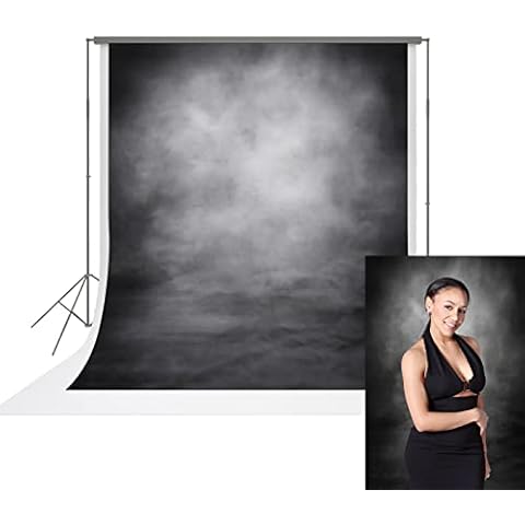 UrcTepics 5x7ft Pro Microfiber Abstract Dark Grey Backdrop for Photographers Dark Black Gray Portrait Background Photo Studio Photoshoot Props for Headshot Cover