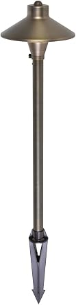 Elitco Lighting P801 Landscape-Spotlights Path Light D7" H24"Antique Brassincludes Stakeg4 Halogen 20WLight Source Not Included