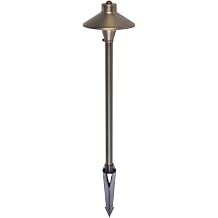 Elitco Lighting P801 Landscape-Spotlights Path Light D7" H24"Antique Brassincludes Stakeg4 Halogen 20WLight Source Not Included