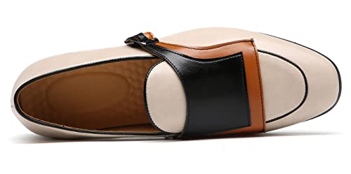 Santimon Mens Monk-Strap Loafers Casual Formal Business Shoes Moccasins Smoking Slipper3