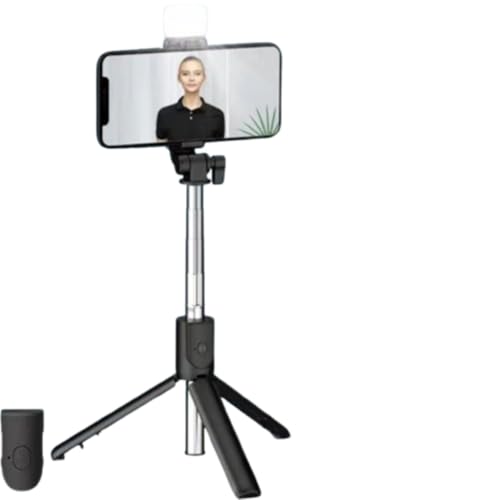Bastão de Selfie Bluetooth Sem Fio Tripé e Luz LED Acessório Perfeito Fotos Vídeos Profissionais
