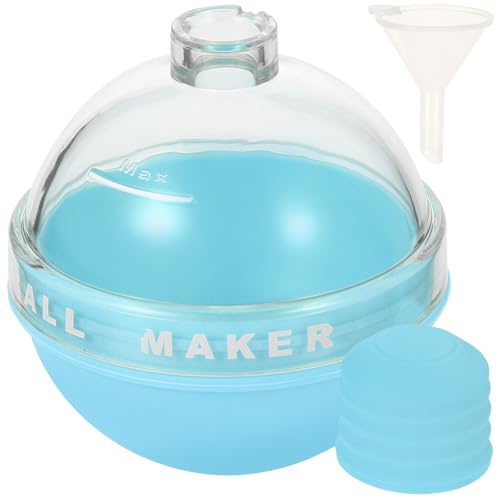 TOYANDONA Molde de Hielo Esférico Práctico para Cócteles y Whisky Juego 2 Moldes de Silicona Azul Claro para Hacer Bolas de Hielo Grandes Adecuado para Bebidas y Uso Casero