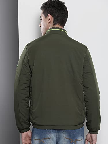 Image of The Indian Garage Co Men Slim Fit Solid Puffer Jackets
