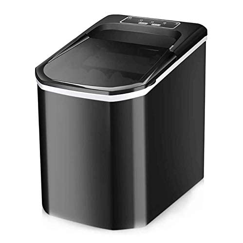 Encimera, máquina de hielo eléctrica portátil de 33 libras/24 horas, 9 balas de hielo / 8-10 minutos, fabricación de hielo con una sola tecla, para hogares, oficinas, restaurantes, bares (negro)