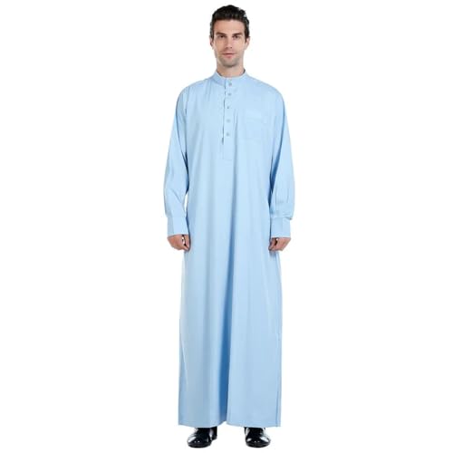 Adhdyuud Mens Long Sleeve Saudi Abaya Arabic Thobe Jubba Dubai Kaftan Middle East Islam Muslim Caftan Thobe4