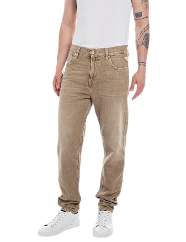 Replay Herren Jeans Sandot Tapered-Fit, Desert 613 (Beige), 30W/30L – Ansicht 1