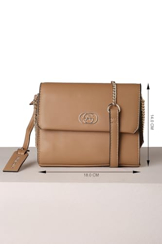 Image of Allen Solly Women Tan colour Sling Bag AHBGFRGBS02401 Size-18 * 10 * 14cm