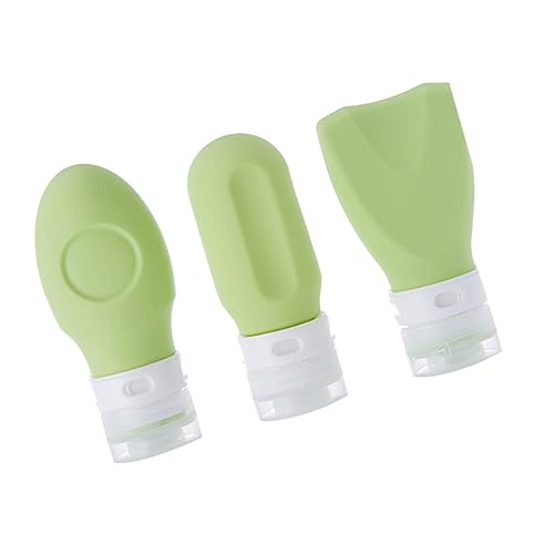 NOLITOY 3 Piezas contenedor de cosméticos envases de champú de Viaje Contenedores Recargable Botella Reutilizable Travel Bottles Botella de subenvasado Botella dispensadora de loción Green