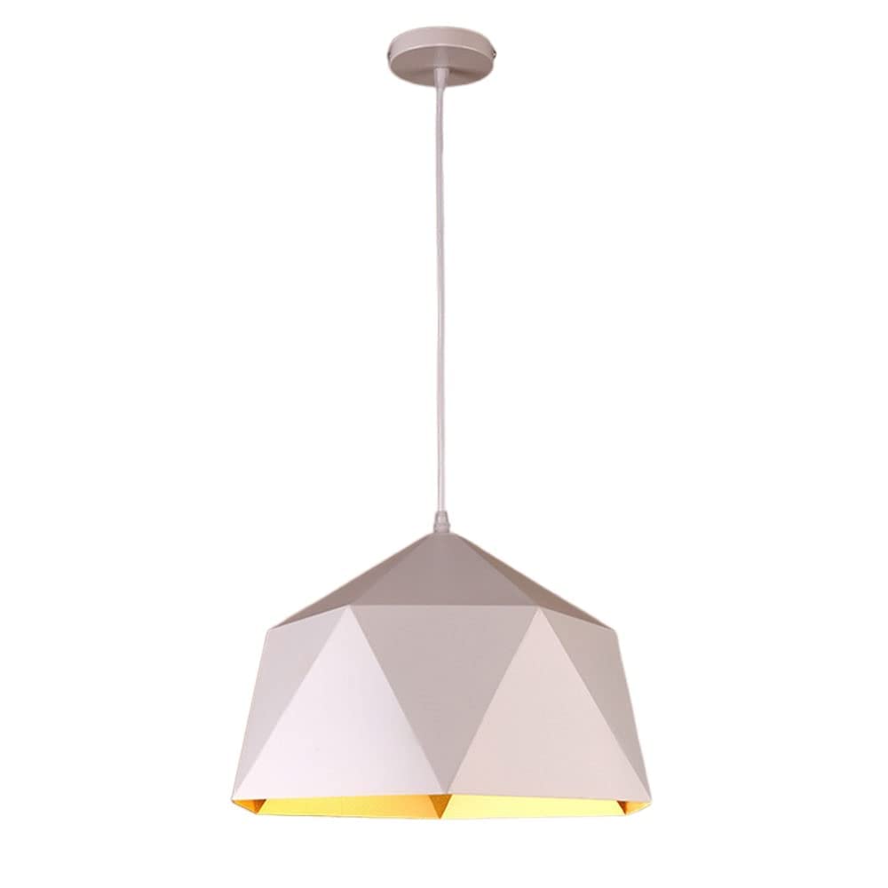HXYSXHJUO LED Polygon Lampshade Pendant Lights Golden Interior Hanging Chandeliers Light Fixtures Dining Room Lamp