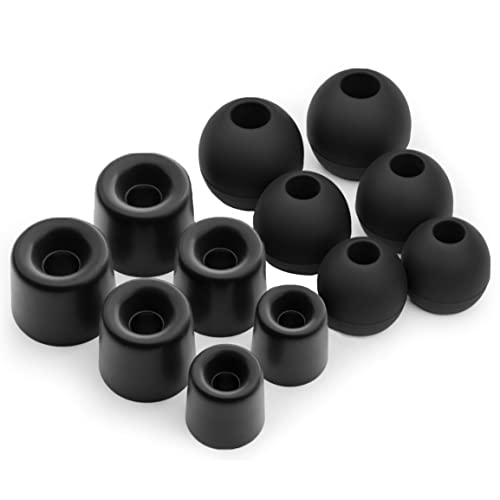 Okuli Set of 12 Memory Foam EarBuds & Silicone EarBuds Ear Tips For Earphones Headphones, Black