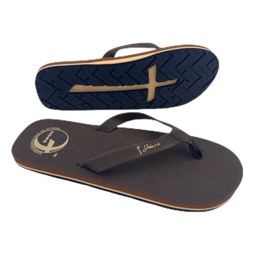 Women’s Christian Clothing and Footwear, Cross Bottom Women’s Sandals, Flip Flops for Women with John 3:16 Bible Verse, Unique Christian Apparel