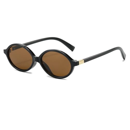 JOVAKIT Retro Oval Sunglasses for Women Vintage Fashion 90s Small Oval Frame Sun Glasses Oval Eyeglasses