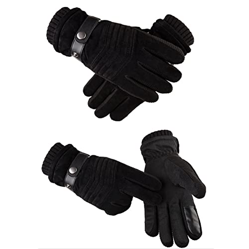 Luvas De Couro De Pele De Porco Masculino Luvas De Inverno Luvas De Clima Frio Moto Luvas De Dedos