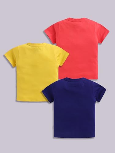 Image of Amazon Brand - Jam & Honey Boys Cotton Graphic Printed Half Sleeves T-Shirt | Regular Fit | Soft & Breathable (Available in Pack of 3 & Pack of 5) (2 to 8 Years)