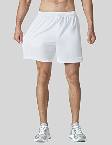 Image of EZRUN Men's 5 Inches Running Workout Shorts Quick Dry Lightweight Athletic Shorts with Liner Zipper Pockets