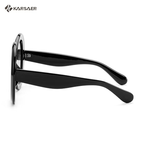 Karsaer Retro Oversized Round Sunglasses Women & Men, 70s 80s Fashion Trendy Big Shades K71554