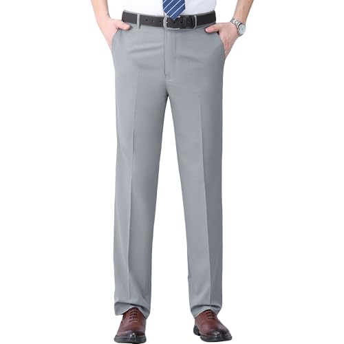 Men's Lightweight Stylish Dress Pants Casual Relaxed Fit Suit Pants Wrinkle-Resistant Straight Fit Work Pants​