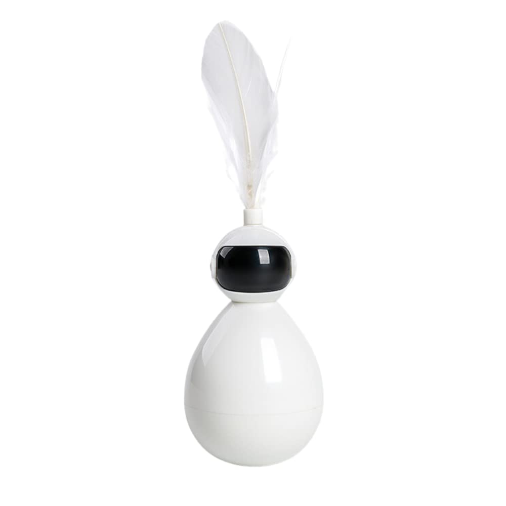 Sniffr Cat Robot Shaped Tumbler Toy| Shaking Ball Interactive Cat Feather Toys for Stress Relief (White, ROBO Tumbler) (B0BMVVD9FY) Amazon Price History, Amazon Price Tracker