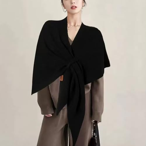 Women's Solid Color Wool Blend Shawlc, Women Knitted Shawls and Wraps with Loop Pashmina Wraps for Women3