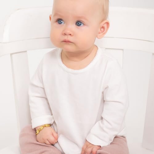 In Season Jewelry 925 Sterling Silver Teddy Bear Charm Bracelet 5"- Yellow Gold Flashed Bracelet For Babies, Infants & Toddlers- Fun and Adorable Figaro Link Chain Teddy Bear Bracelet For Young Girls2