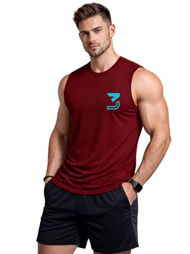 Image of 3Colours RGB Fitness Designer Gym Stringer Vest, Gym Vest, Racer Y Back, Sports Tank Tops, Sando for Men C Cut-3 Logo