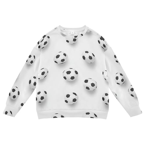 JUNZAN Soccer Balls White Kids Boys Sweatshirts Hoodies Crewneck Fall Tops Shirts Camping 4T