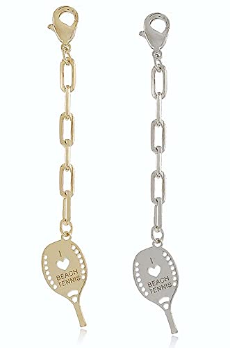 CHAVEIRO PERSONALIZADO BEACH TENNIS SEMIJOIAS (AMARELO, LATÃO BANHADO A OURO)