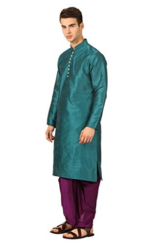 Image of Royal Kurta Men's Cotton Silk Dhoti Kurta (White)