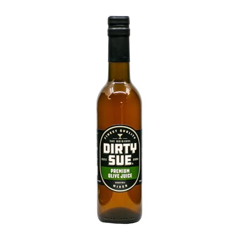 Dirty Sue Premium Olive Juice - Elevate Your Cocktail Game with the Ultimate Dirty Martini Experience using 12.69 oz of Savory and Salty Brine