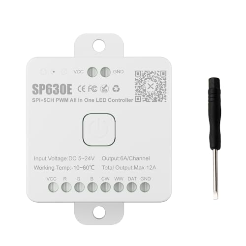 Controlador LED 12-en-1 SP630E Bluetooth para Tiras LED miniatura 1