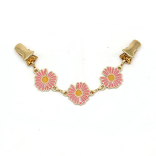 Image of 2PCS Women's small daisy vintage sweater clip sweater duckbill brooch waist-cinching brooch collar clip for girls women