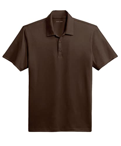Joe's USA Men's Classic Polo Shirts-XL-Coffee Bean