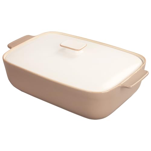 jinsongdafa Casserole Dish 1.7 Quart Ceramic Bakeware Set with Lids, Chip and Crack Resistant Stoneware Baking Dish, Microwave, Dishwasher, Oven, Freezer and Fridge Safe
