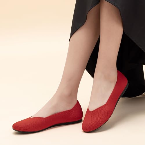 Image of Women's Ballet Flat Dressy Casual Knit Shoes Round Toe Women Mesh Flats