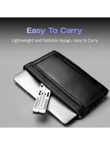 Image of Adjustable Aluminum Laptop Stand, 6 Angles Ergonomic Foldable Portable Riser Holder Compatible with MacBook, HP, Dell, Lenovo, Grey