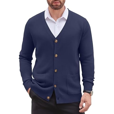 COOFANDY Men's V Neck Cardigan Cover