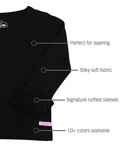 Image of RuffleButts Baby /Toddler Girls Knit Ruffle Tee - Long Sleeve T-Shirt