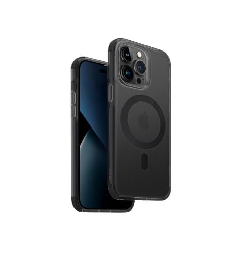 Uniq Coque Hybride pour iPhone 14 Pro Magclick Charge Combat AF béton Anthracite