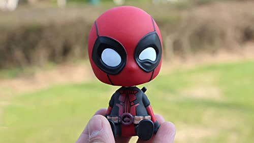 Image of Super Hero Action Figure Limited Edition Bobblehead with Mobile Holder for Car Dashboard, Office Desk & Study Table (Deadpool)