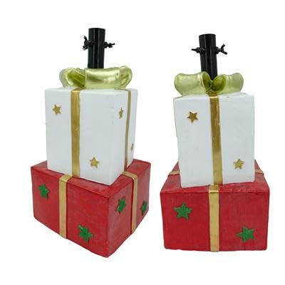 MA MAISON Base Supporto per Albero di Natale 150/180H CM- Pacchi Regalo, Fiocco, Stelle, in Magnesia, Decorazione, Base di Metallo -Kit di Fisaggio (27,5x25x50h cm)