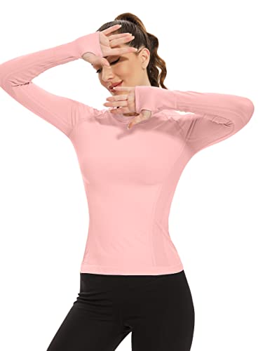 Image of MathCat Workout Shirts for Women Long Sleeve, Workout Tops for Women, Quick Dry Gym Athletic Tops，Seamless Yoga Shirts XS-XL