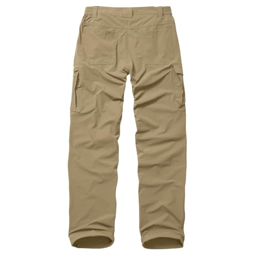 Mens Hiking Safari Pants Quick Dry Lightweight Water-Resistant Cargo Fishing Outdoor Work Pants with Multiple Pockets2