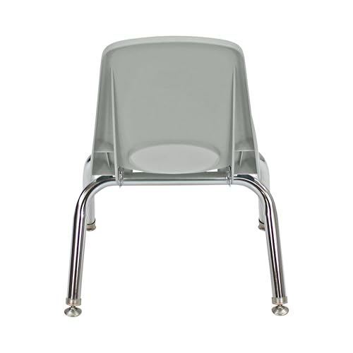 Image of FDP 10 inch School Stack Chair, Stacking Student Seat with Chromed Steel Legs and Nylon Swivel Glides For In-Home Learning or Classroom - Contemporary /Purple (4-Pack), 14002-CTPU