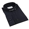 Heren club kraag shirt met Poplin Pin wit zwart jaren 1920 Blinders – zwart L