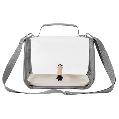 Bird Carrier Bag, Breathable Clear Travel Cage, Portable Parakeet Cockatiel Transport, 10.24x7.48x7.68in Small Animal Carrier with Perch, for Lovebirds and Budgies
